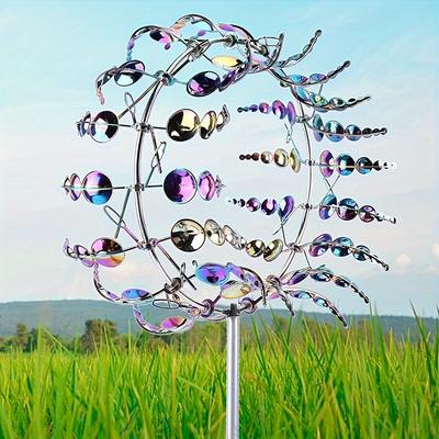 1 adet Canlı Kinetik Yel Değirmeni Büyüleyici 3D Metal Bahçe Döndürücüsü Hava Koşullarına Dayanıklı Bahçe Sanatı Açık Hava Keyfi ve Veranda Dekoru için