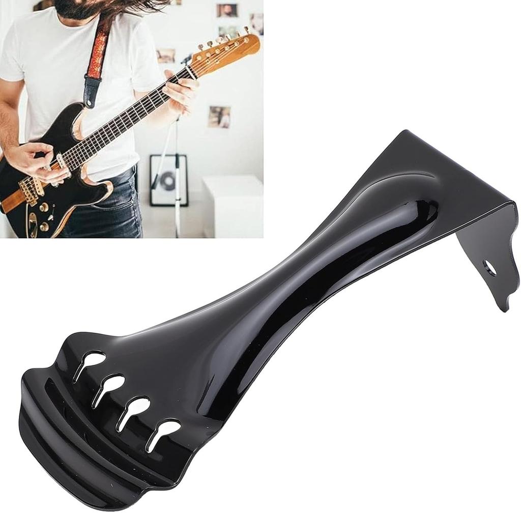 Alloy Guitar Tailpiece, Resonance Box Guitar Tailpiece, Tuning Improver, String Accessory for 4-String Acoustic or Steel Guitar (Style)