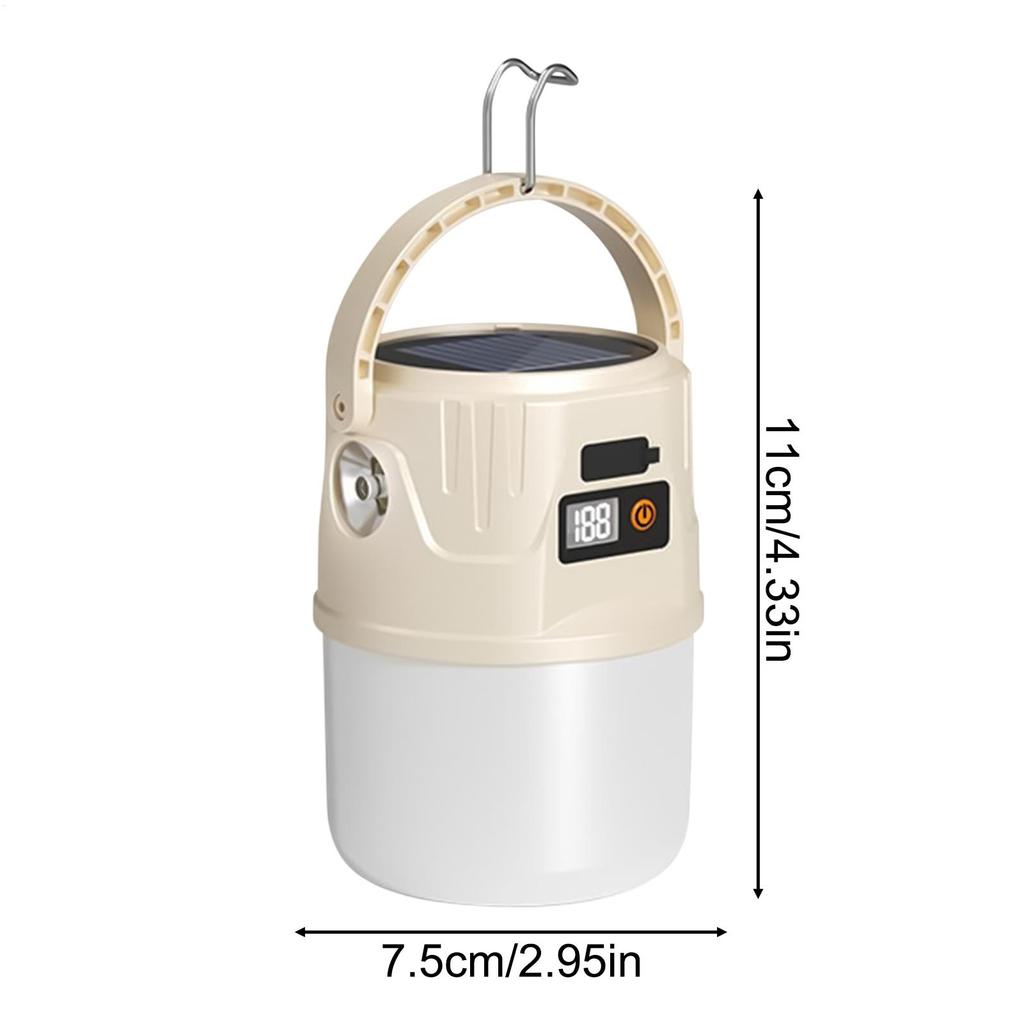 Lanterns For Camping Portable Camping Light Solar Panel 2 Modes Waterproof Lamp With Hook Survival Gear For Tent Hiking Fishing