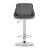 KAST stool - velvet gray / chrome base