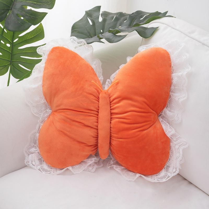 Simulated Lace Butterfly Pillow for Girls' Home Bedroom Sofa Cushion Pillow Sleeping Pillow Ornament