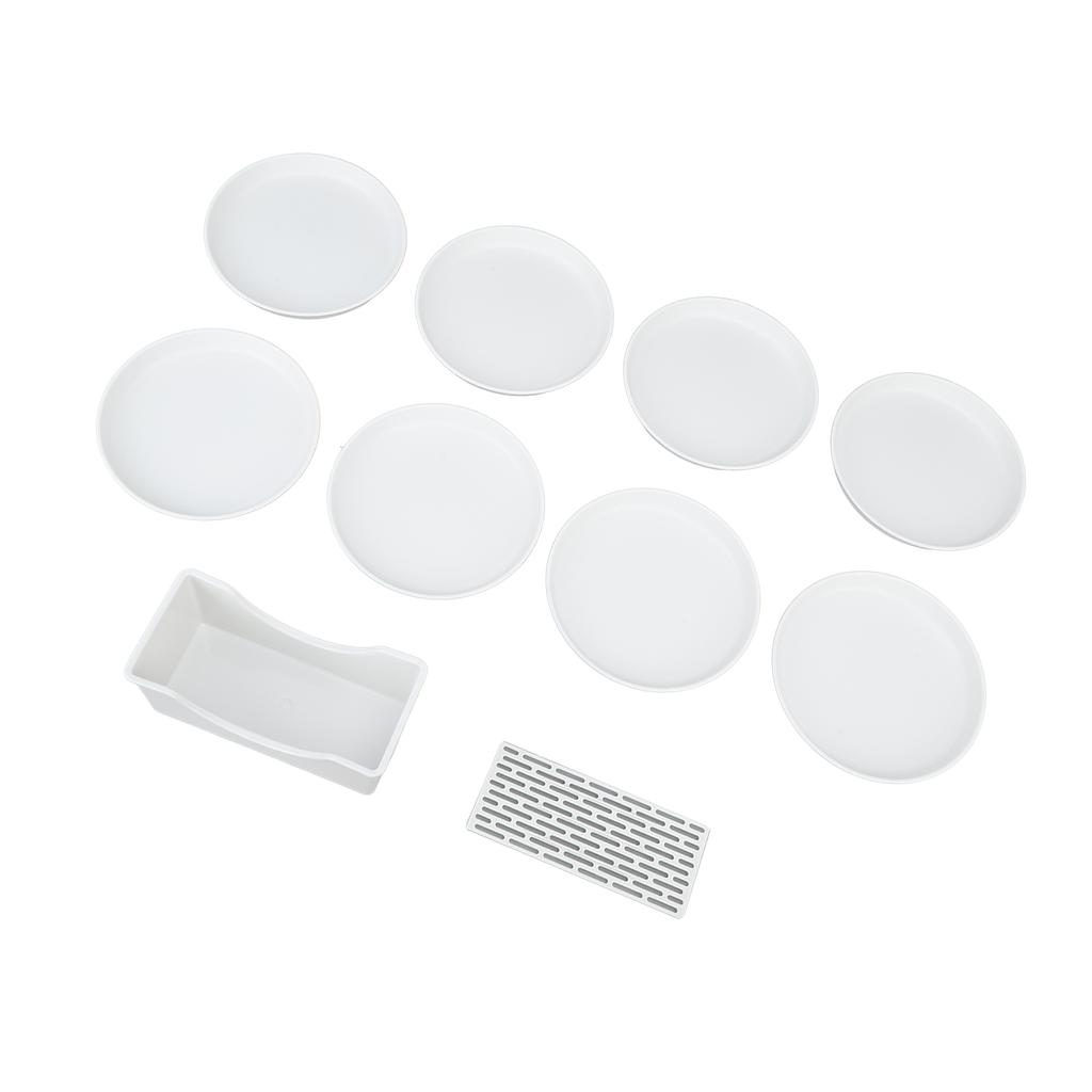 8Pcs Bone Spitting Dish Round Plate Domestic Snack Small Dish Table Garbage Dish Set with Drainage