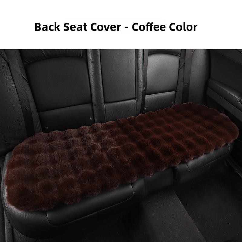 Heated Car Cushion Winter Warm Comfortable Bubble Velvet Simulation Rabbit Fur Car Pad 5 Seats Non-Backrest