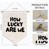 How Lucky Are We Banner Pennant Wall Art Decor Hanging for Kids Boys Room Nursery Playroom Decor, Cute Play Room Decorations, 15x11in