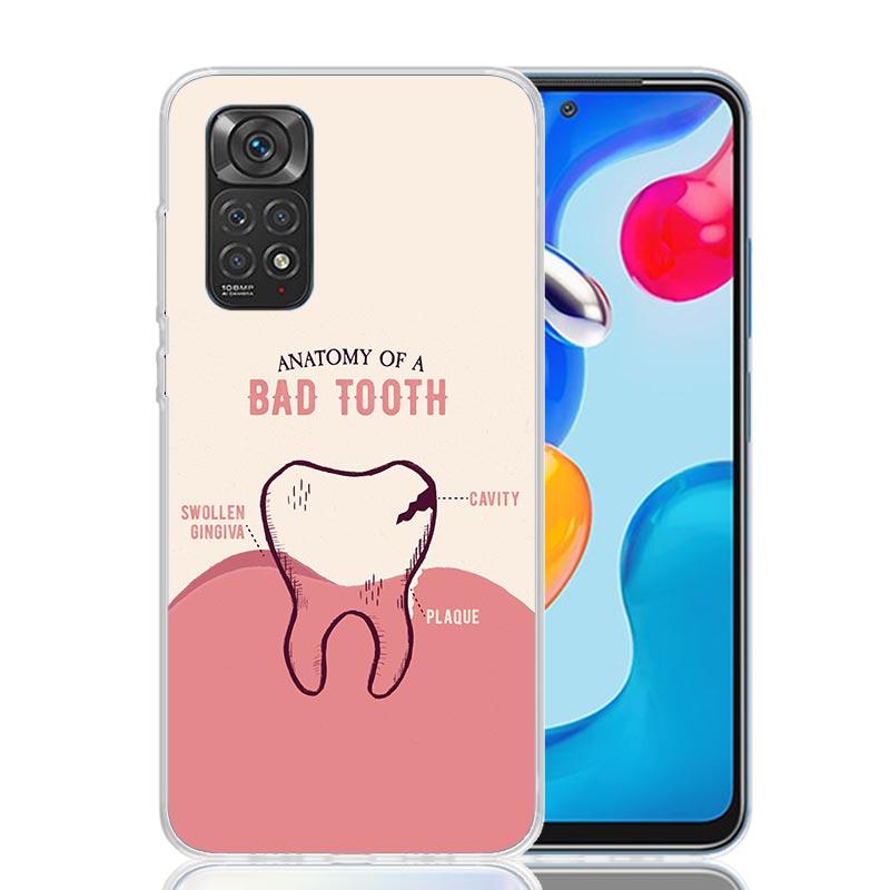 Wisdom Teeth Dentist Tooth Case Phone Cover for Xiaomi Redmi Note 14 13 12S 12 11S 11 11T 11E 10S 10 Pro Plus 5G Trend Fundas No