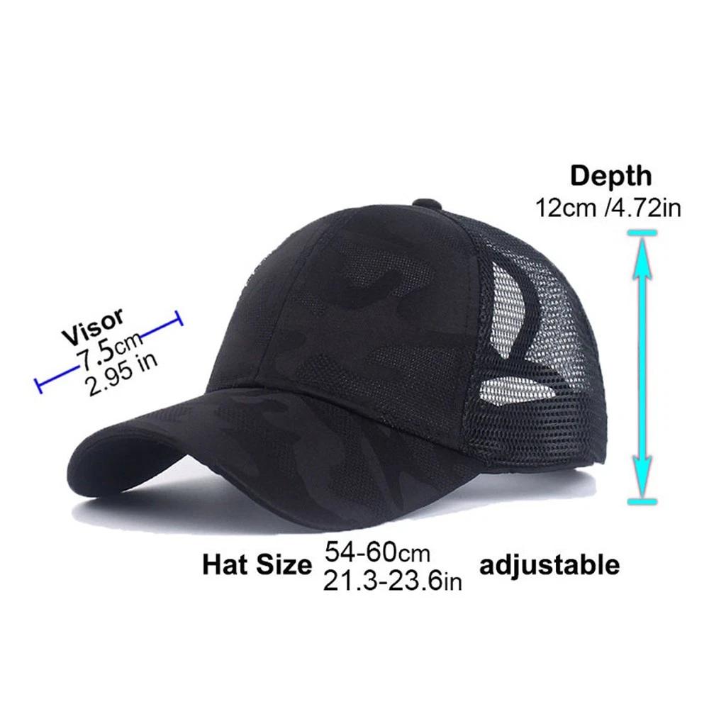 Unisex Camouflage Baseball Cap Breathable Mesh Back Trucker Hat for Outdoor Sports Casual Wear Adjustable Snapback Sun Hat