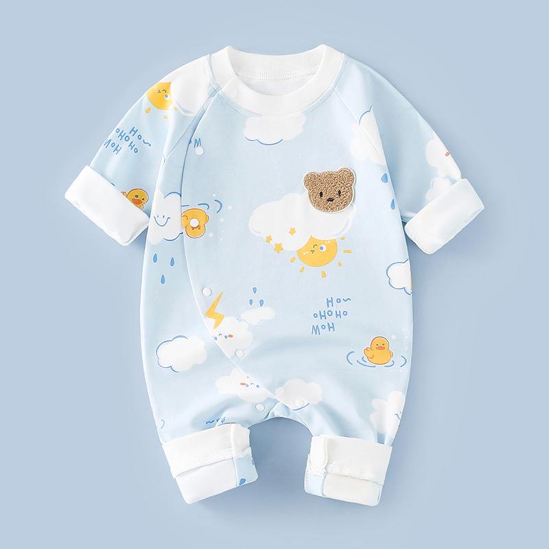 Unisex Cotton Baby Romper - Spring/Autumn Cartoon Onesie for Newborns