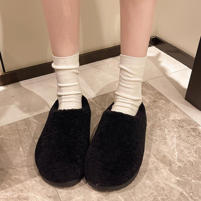 High Sense Internet Celebrity Explosion Leopardenmuster Flauschige Hausschuhe Damen Herbst- und Wintermode 2025 Neu Dicke Sohle Erhöhend Taschenkopf Hausschuhe