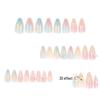 Summer 3D Butterfly Nail Art Almond Press-Ons - Gradient Bubble Bead Design