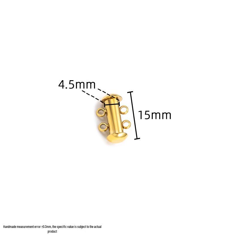 18K Vacuum-Plated Stainless Steel Dual/Triple Row Snap Buckle Clasp for DIY Necklace/Bracelet Jewelry