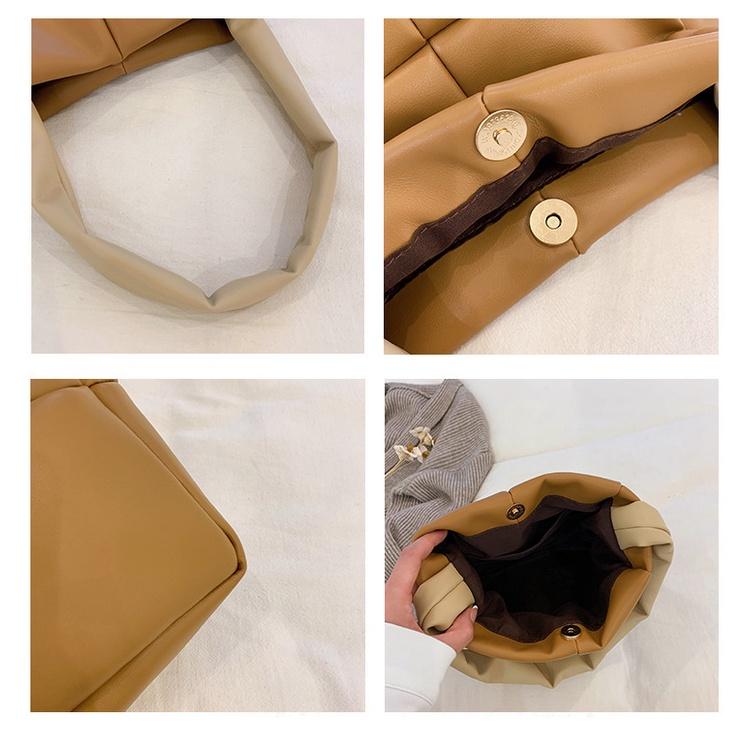 IELGY Женская простая модная клетчатая текстурированная сумка через плечо чёрный — фото 8