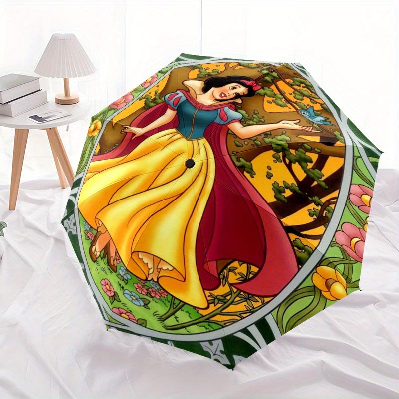 Snow White Cartoon Umbrella, Portable 3-Fold Compact Umbrella, Suitable for Camping, Hiking and Travel, Ideal Easter Birthday Gift for Famil