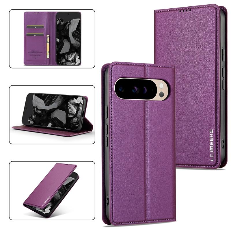 Anti-Drop Leather Wallet Case Kickstand Flip Case For Google Pixel 9Pro XL 8 8A 8Pro 7 7Pro 7A Phone Cover Cards Slot Back Cover