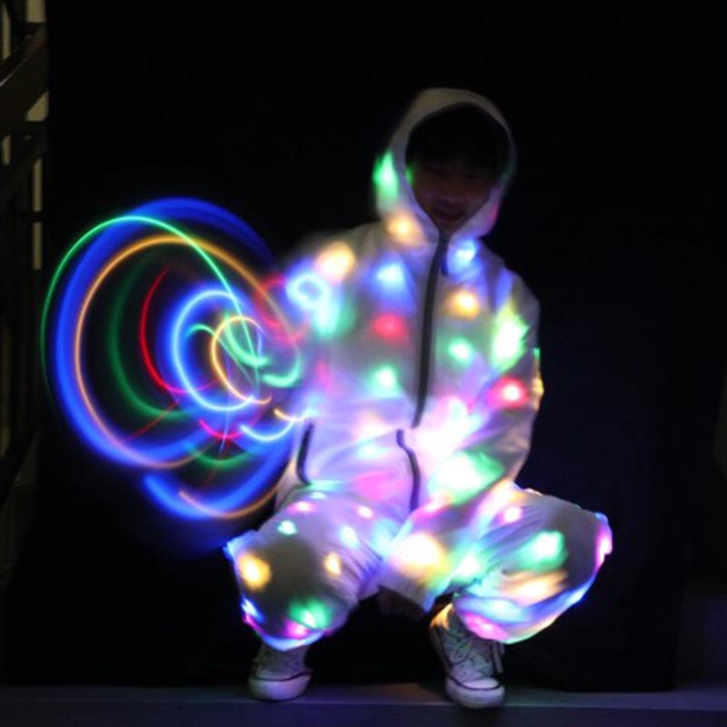 LED Luminous Hoodie: Colorful Flashing Disco Set with Lights
