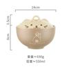 Creative Japanese Ceramic Soup Bowl Cute Cartoon Animals Cat Bowl with Lid Household Instant Noodles Rice Bowls Tableware