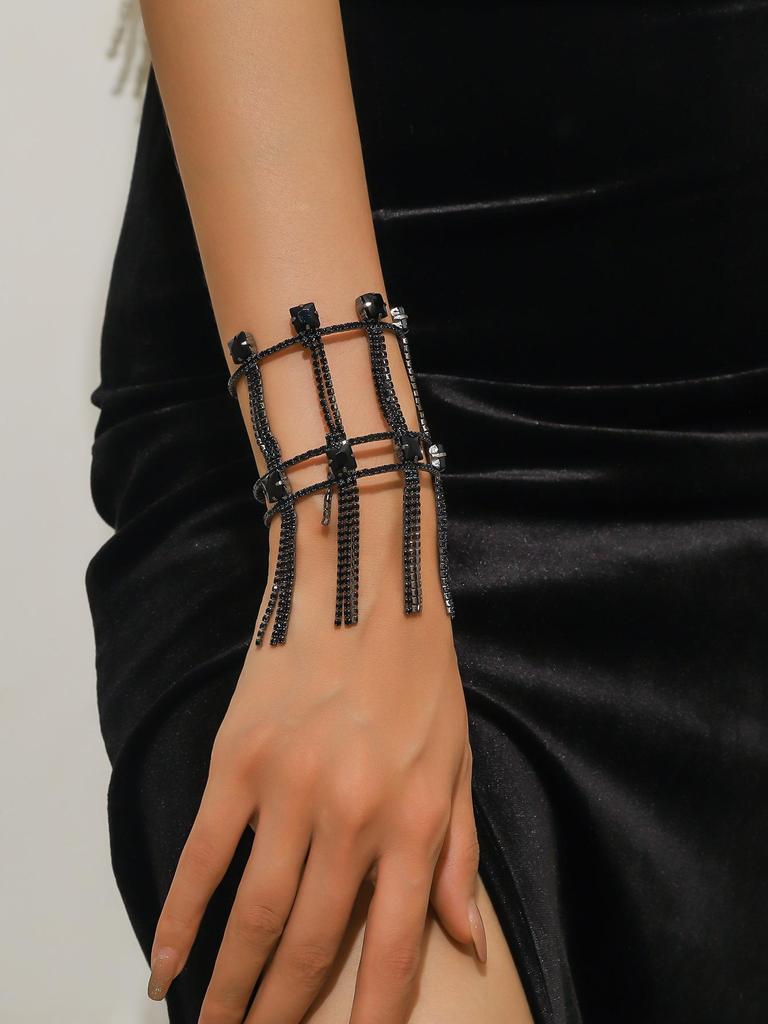 Townka Rhinestone Bracelet: Elegant Multilayer Design for Women, Perfect for Latin, Ballroom, or Belly Dance.