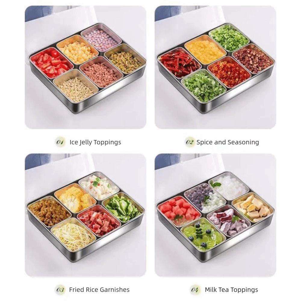 Stainless Steel Storage Seasoning Box PC Cover Condiment Organizer  Restaurant