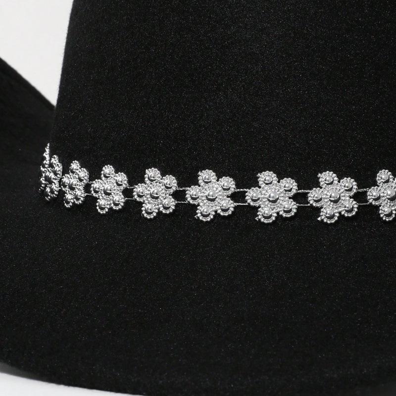 Western cowboy hat, high-quality woolen fabric, suitable for European and American festivals, parties, and stage performances, unisex, simple and