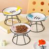 Ceramic Pet Food Water Bowl Cute Raised Pet Feeder Easy To Clean Pet Food Dispenser  Pet Supplies