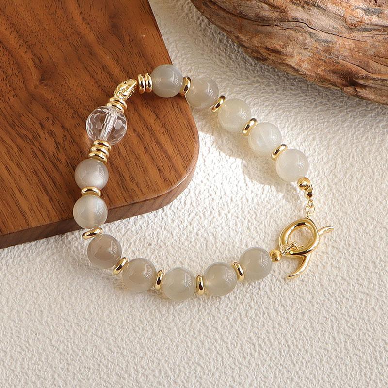 Natural Cream Moonlight Bracelet Natural Crystal Jewelry Versatile White Douyin Hot Sale Bracelet