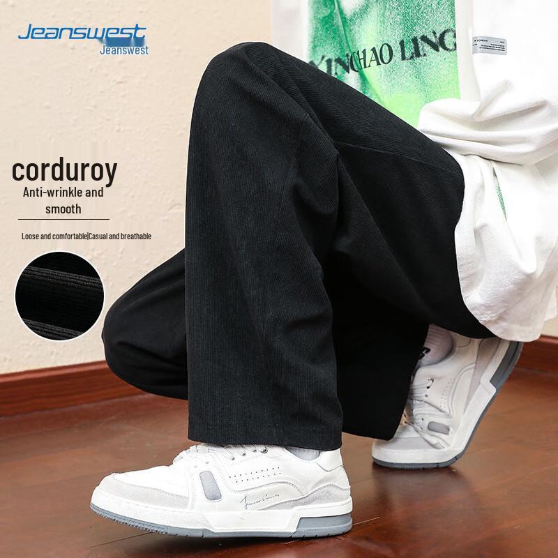 JEANSWEST Men's Corduroy Straight-Leg Casual Pants