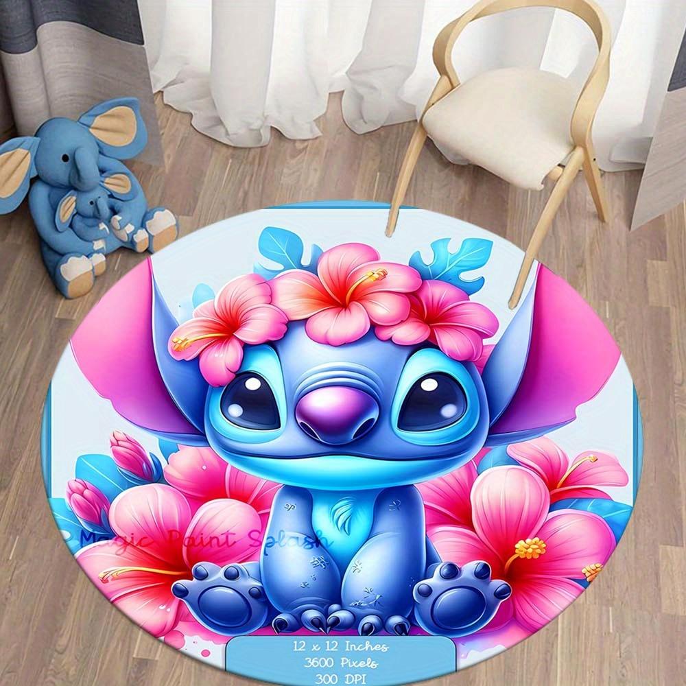 1pc Stitch Round Area Rug , Playroom Bedroom Living Room Indoor Decor Rug , Perfect for Leisure Areas , Bedside , Cloakroom , and Outdoor Sp