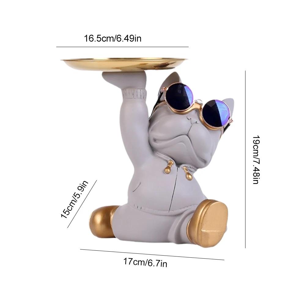 Geometric Shape Figurine Resin Statue Entrance Key Holder Cat Bear Tray Candy Lipstick Jewelry Sundries Storage Home Decoration