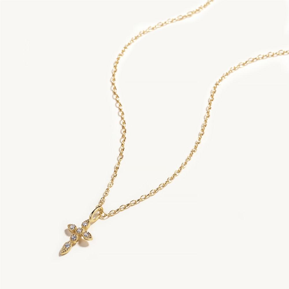 Zirkonia Kreuz Anhänger Frauen Kette Halsband Halskette Sterling Silber 925 Gold Farbe Mode Punk Party Schmuck Geschenke