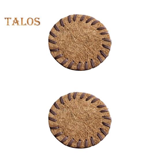 

2 шт. подставка ручной работы кокосово-коричневый чайный коврик термостойкая нескользящая многоразовая подставка для чайника и чашек 8 cm