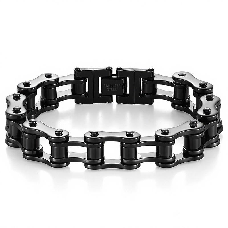 Stainless Steel Chain Bracelet Men Women Cycling Biker Punk Style Adjustable Safety Wristband