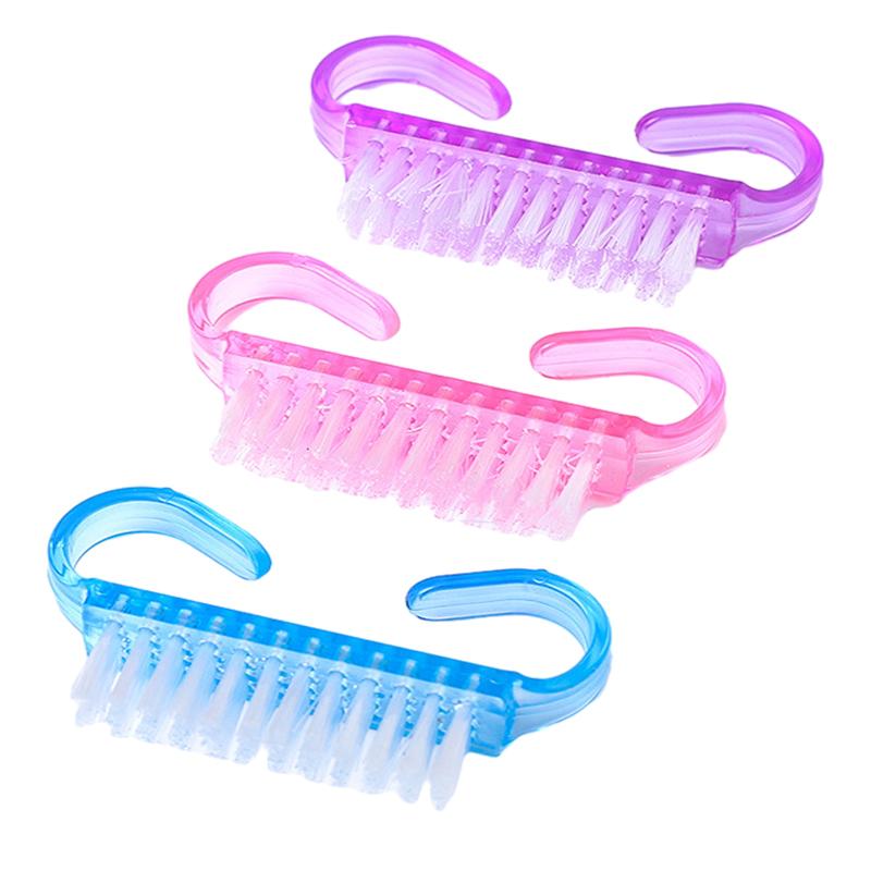 1/3Pcs Acrylic Nail Brush Color Nail Art Manicure Pedicure Soft Remove Dust Plastic Cleaning Nail Brushes File Tools Set