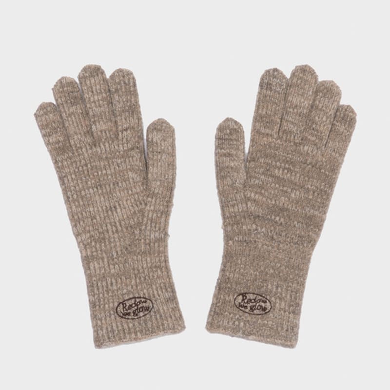 RECLOW KNIT LOGO GLOVE OATMEAL