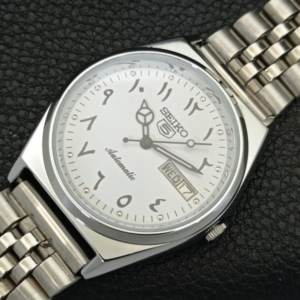 REFURBISHED VINTAGE SEIKO 5 AUTOMATIC 6309A JAPAN MENS WHITE WATCH a441347-4 Sk-a441347-1