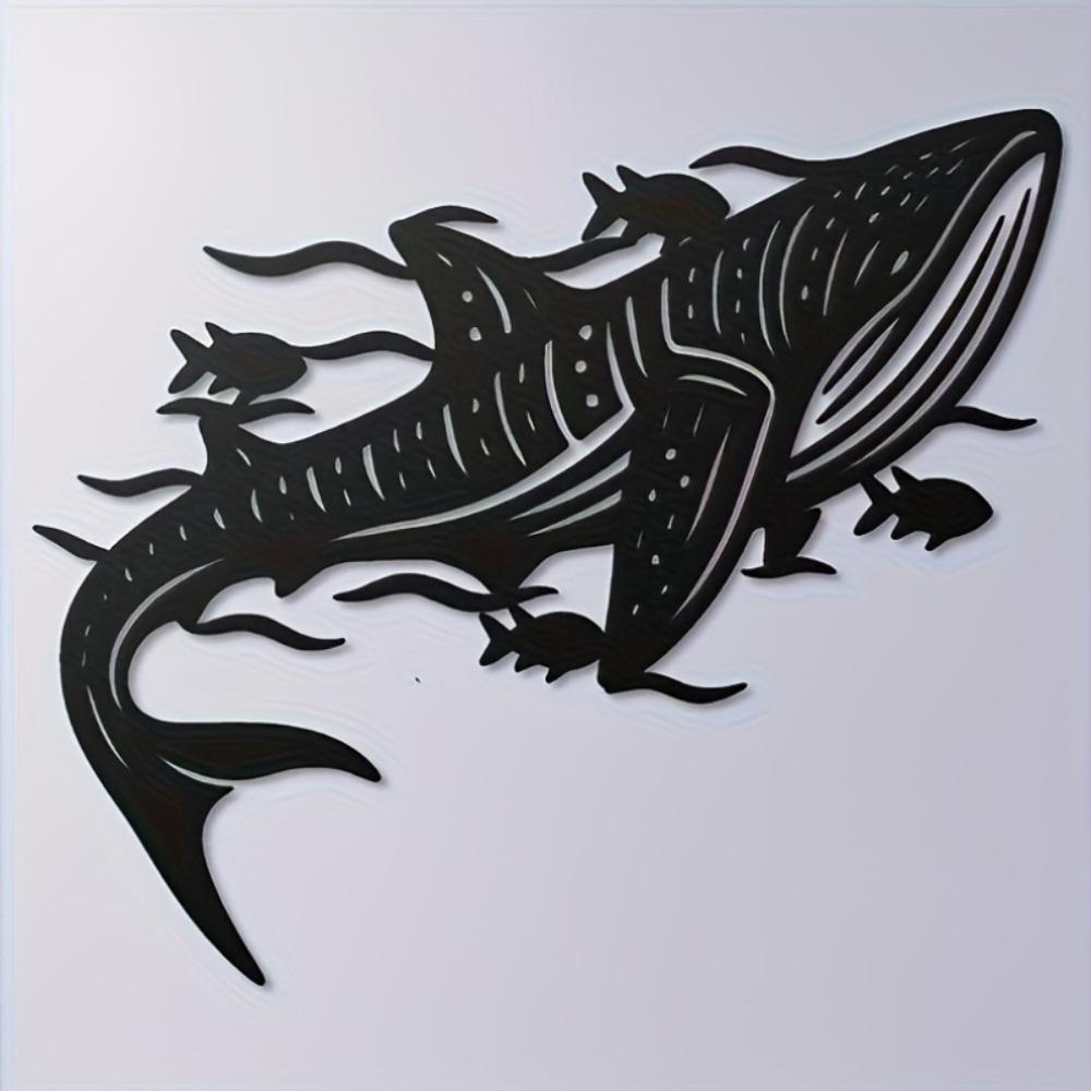 1pc Whale Shark Metal Wall Art Coastal Ocean Home Decor Decorative Item Scene Themed Party Decoration Housewarming Birthday Gift