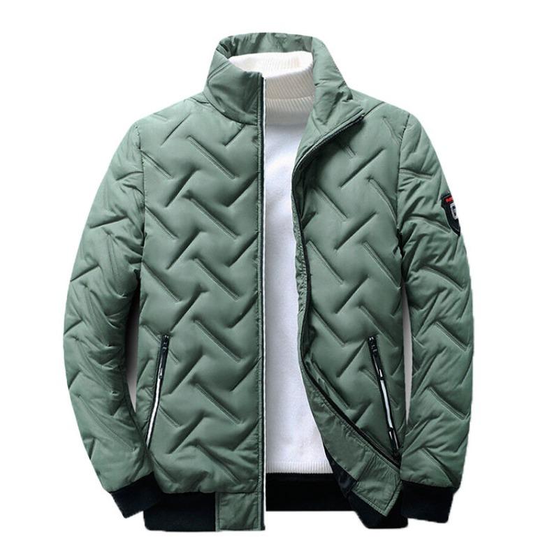 New Men's Jacket Autumn and Winter Cotton-padded Clothes Trendy Short Stand-up Collar Light Cotton-padded Clothes
