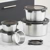1Pcs with Lid Food Storage Box 304 Stainless Steel Refrigerator Frozen Crisper  Kitchen Accessory