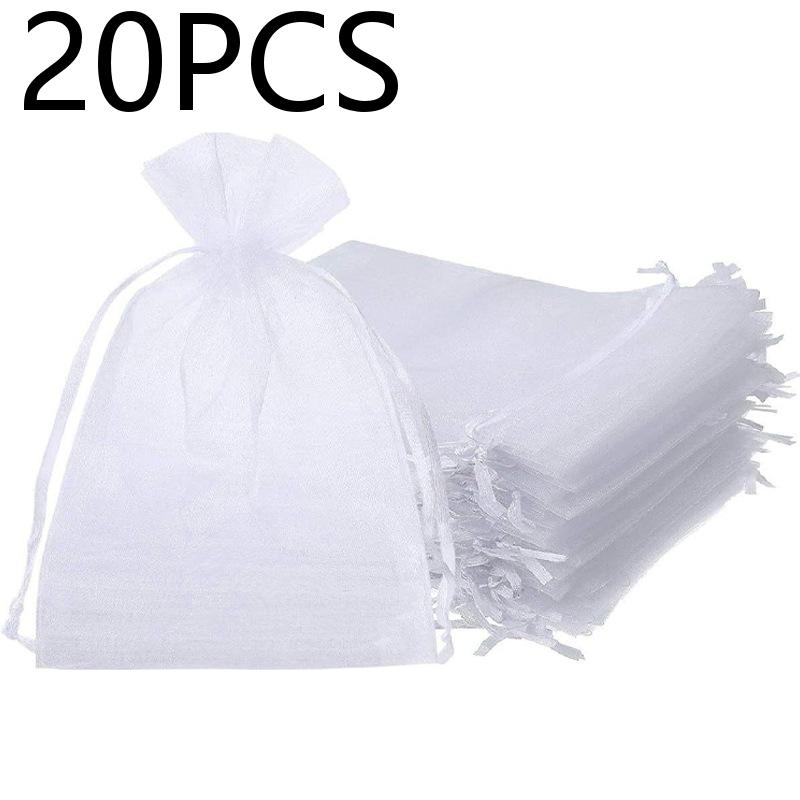 20Pcs Reusable Fruit Proof Drawstring Bags Plants Protection Mesh Bags Pest Barrier Covers Fruit Tree Garden Supplies