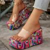 Fashion Summer Transparent Platform Heels Slippers for Women Mixed Color Wedge Slippers Woman Outdoor Open Toes Woman Slides