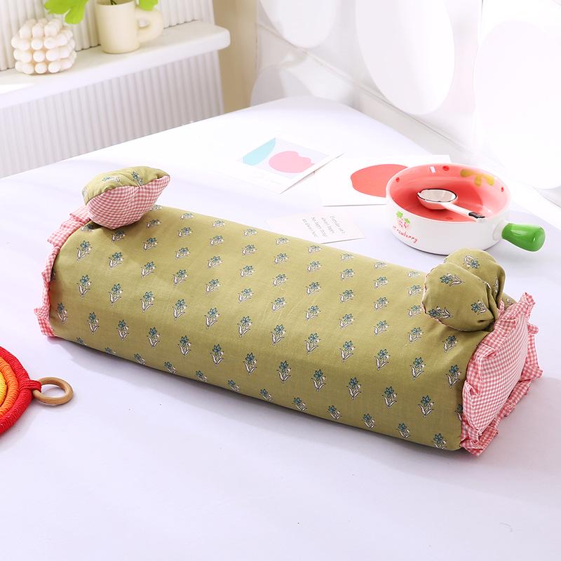 Pure Cotton Cartoon Buckwheat Pillow - Breathable, Sweat-Absorbent, Herbal Core, Removable & Washable Cover, Ideal for Kids & Students.