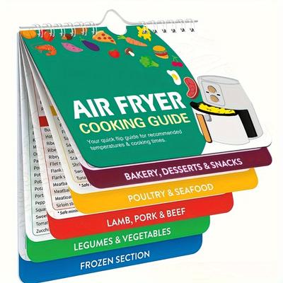 An Air Fryer Cheat Sheet Magnetic Cooking Guide Booklet, Air Fryer Magnetic Cheat Sheet Set Cooking Schedule, Recipes Instant Air Fryer Accessories