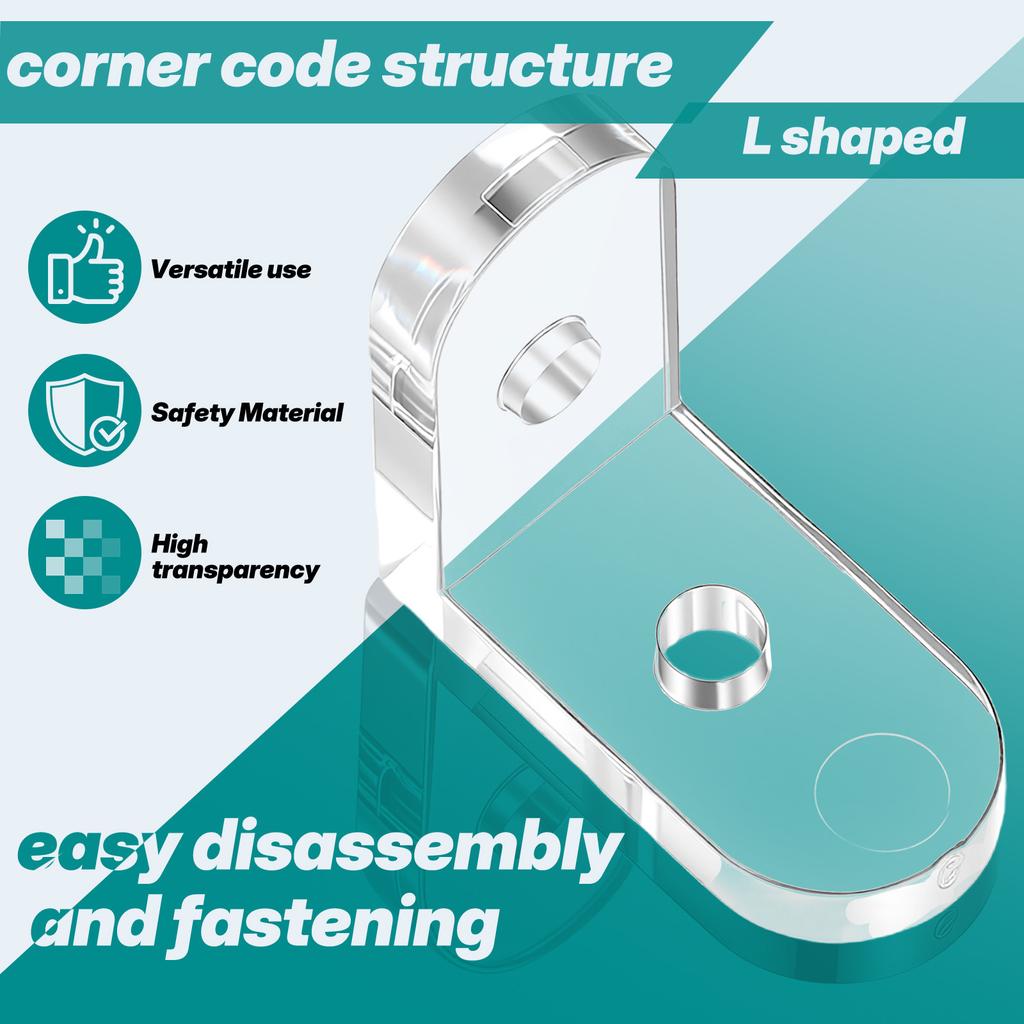 15 Clear Acrylic Corner Brackets For Boxes Heavy Duty Fixing Clips Detachable Fasteners Practical Transparent Angle Connectors