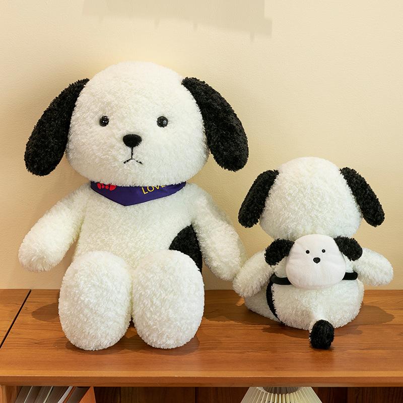 New Backpack Fruit Dog Plush Toy Doll Wholesale Cross-border Cartoon Cute Scarf Poodle Doll Throw Pillow