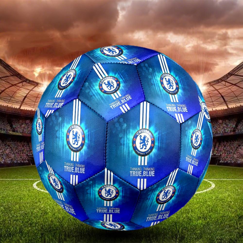 Chelsea FCSoccer Ball Colorful All Ages Machine Stitched PVC Competition Ready Durable High-Bounce