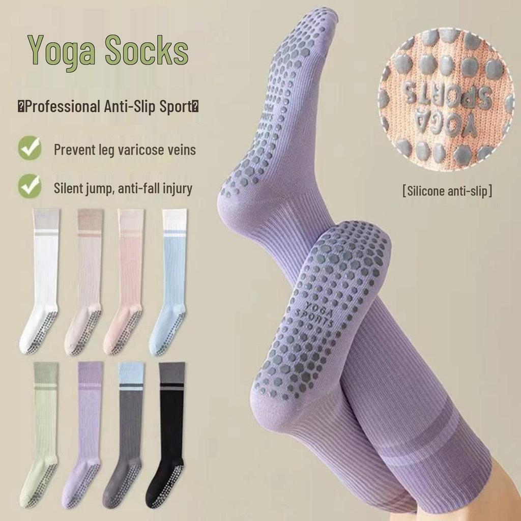 Women's Non-Slip Compression Calf Socks for Yoga, Pilates, and Fitness