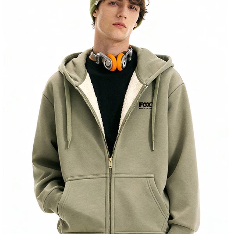 Fingercroxx Men's Winter Fleece-Lined Hooded Cardigan