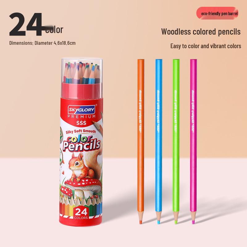 Eco-Friendly Hexagonal Oil-Based Colored Pencils - 48 Color Set for Students