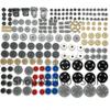 198PCS Set DIY Technical Parts Gear Thick Building Bricks Blocks Accessory Set Mechanical Bulk High-Tech Toys