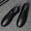Fashion Versatile Genuine Leather Mens Sneakers Pure Colors Man Tenis Masculino Comfortable Outdoor Shoes Lace-up Casual Shoes Trainers
