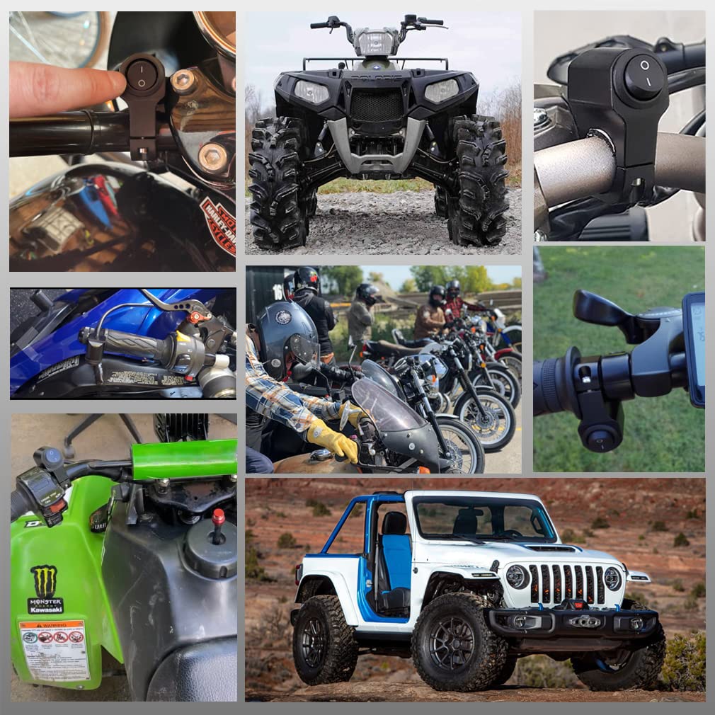 YFFSFDC Motorcycle Switch Waterproof 12V 22mm Headlight Fog Spotlight Handlebar