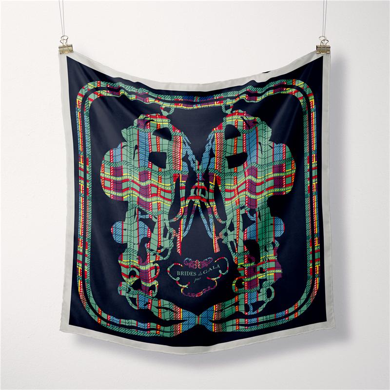 

Twill Silk Scarf Woman Two Dogs Painting Square Scarves Wraps Bandana Small Hijab Silk Foulards Tie Headband Neckerchief 53CM 53CM x 53CM
